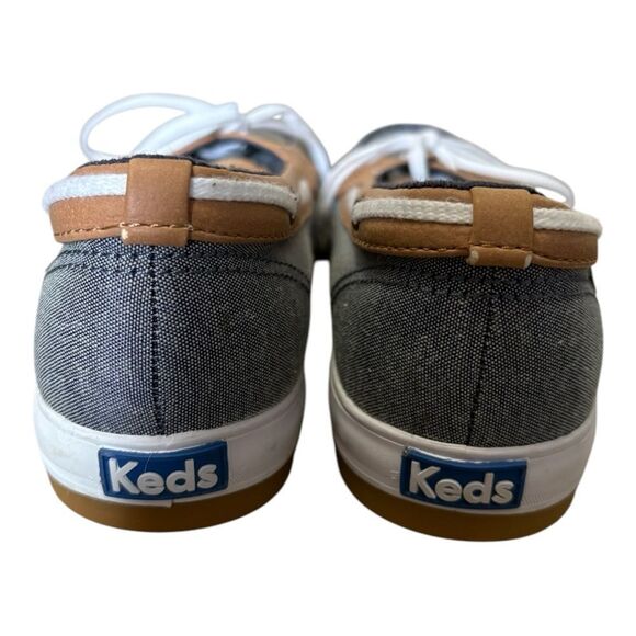 Keds Loafer Shoes Dream Foam Memory Women's 7.5 Tan Denim Slip-on Boat - Picture 2 of 6